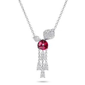 À FLEUR DE PARIS Ruby Pendant with dangling Diamonds