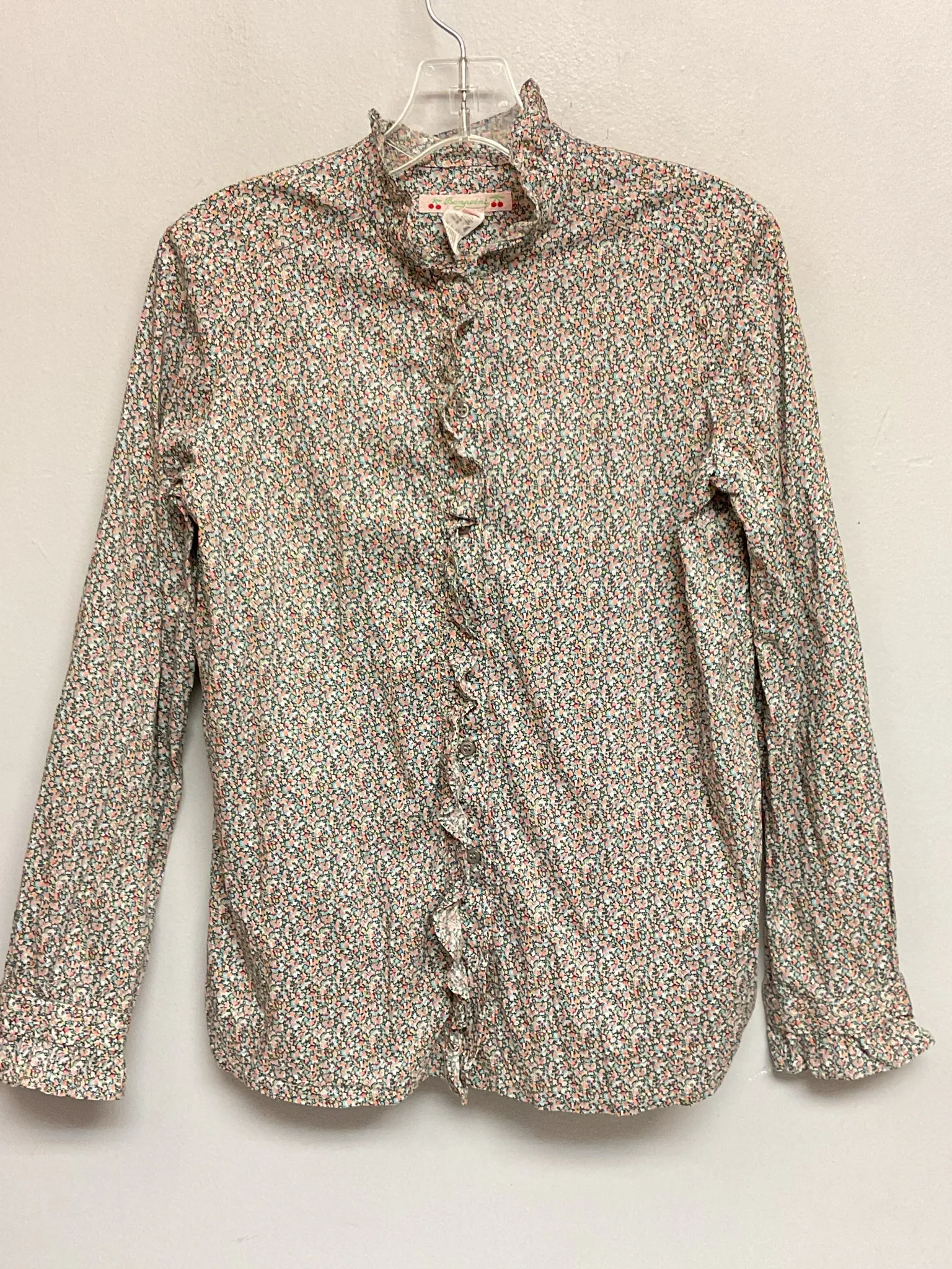 Bonpoint Size 12 Blue & Pink Cotton Big Girls Blouses & Button Downs