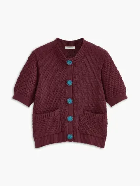 Button Detail Pockets Fit Cardigan