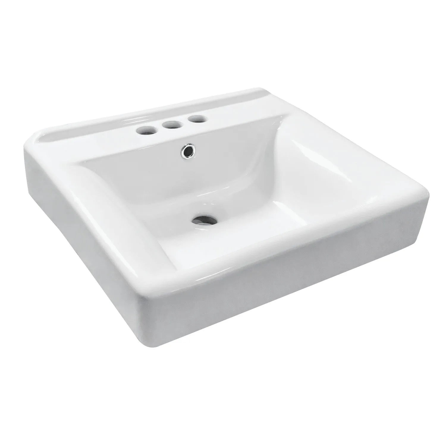 Concord EV2018W34 20-Inch Console Sink Basin (4-Inch, 3-Hole), White