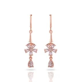 CZ Floral Hoop Earrings: Studded Women's Jewelry