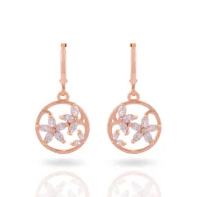 CZ Floral Hoop Earrings: Women & Girls