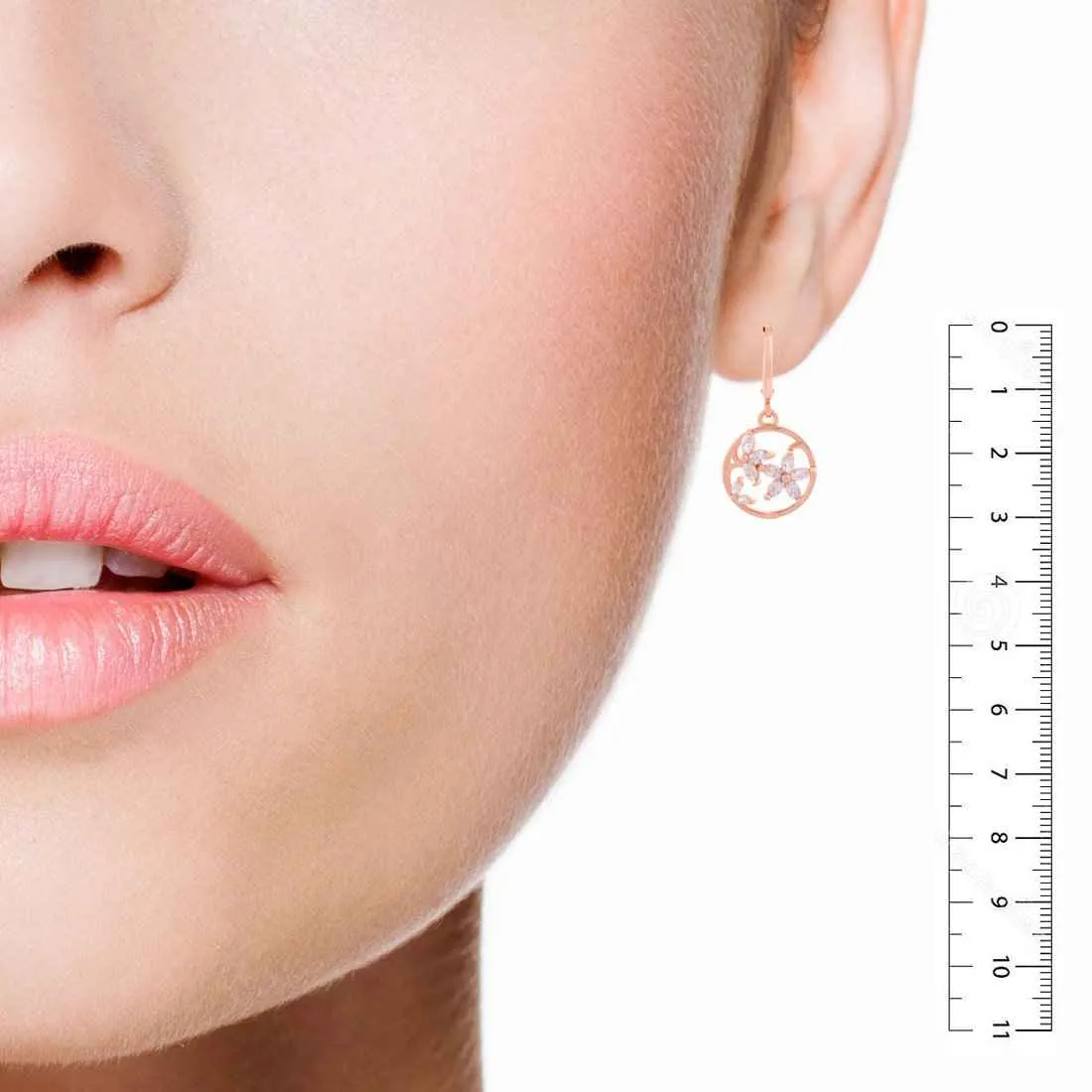 CZ Floral Hoop Earrings: Women & Girls