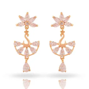 CZ Peacock Stud Earrings: Women & Girls