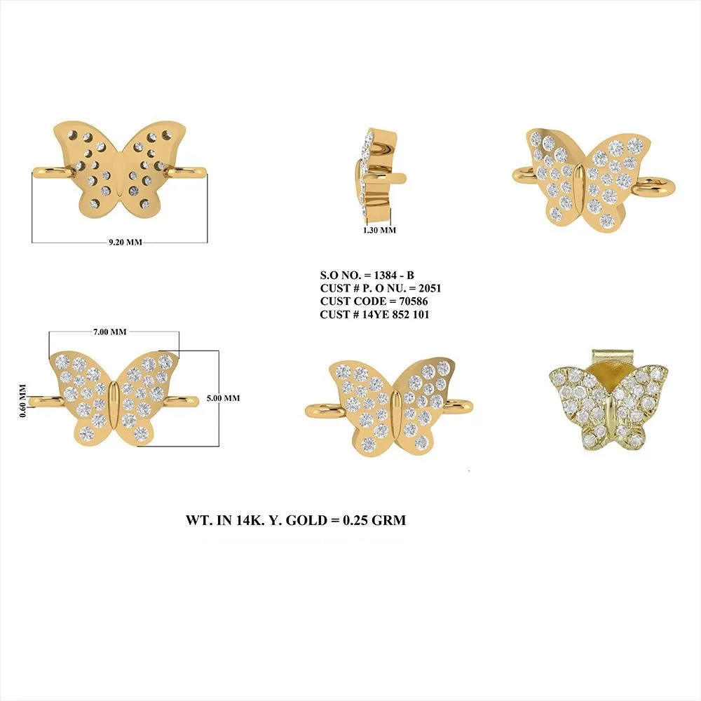 Diamond Butterfly Connector 5x7mm