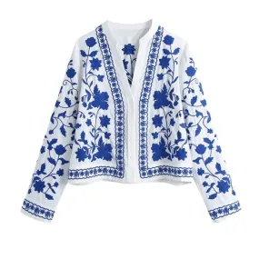 FLORAL EMBROIDERY BLOUSE