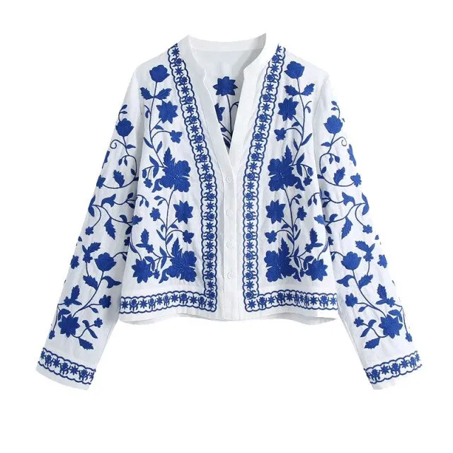 FLORAL EMBROIDERY BLOUSE