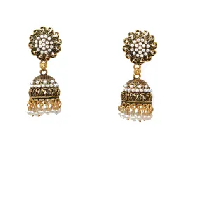 Gold-Plated Jhumkas: Oxidized Ethnic Earrings for Women