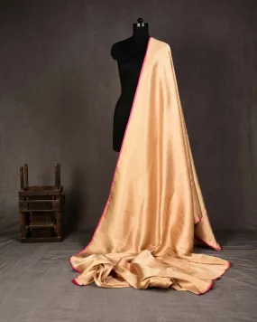 Golden Beige Banarasi Alfi Sona-Rupa Mosaic Brocade Handwoven Katan Silk Fabric