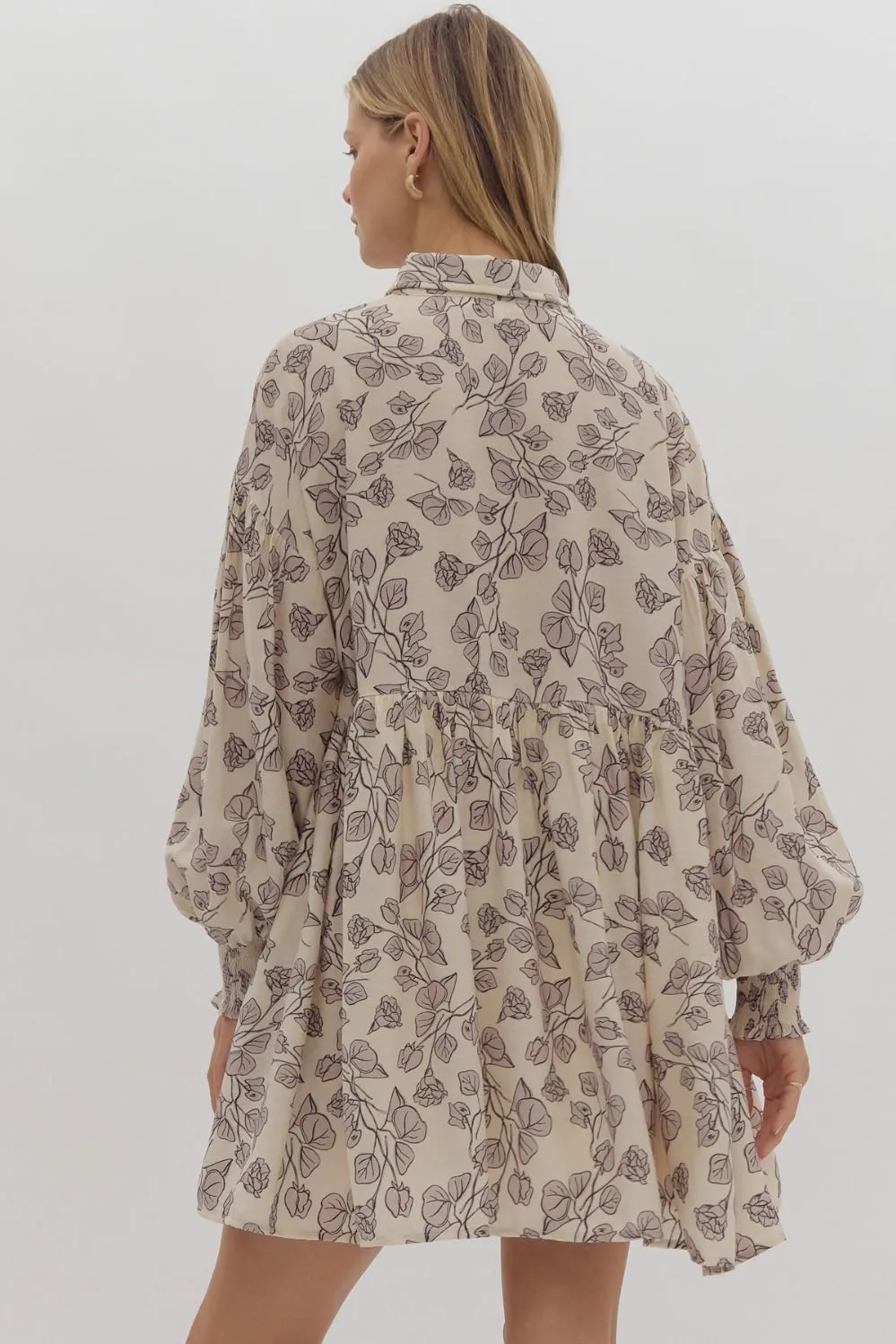 Leaf It Be Mini Dress - Cream