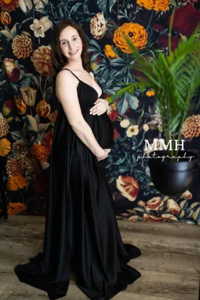 Maternity Slip Dress Long | Black undergarments for dresses, One Size, Full Coverage