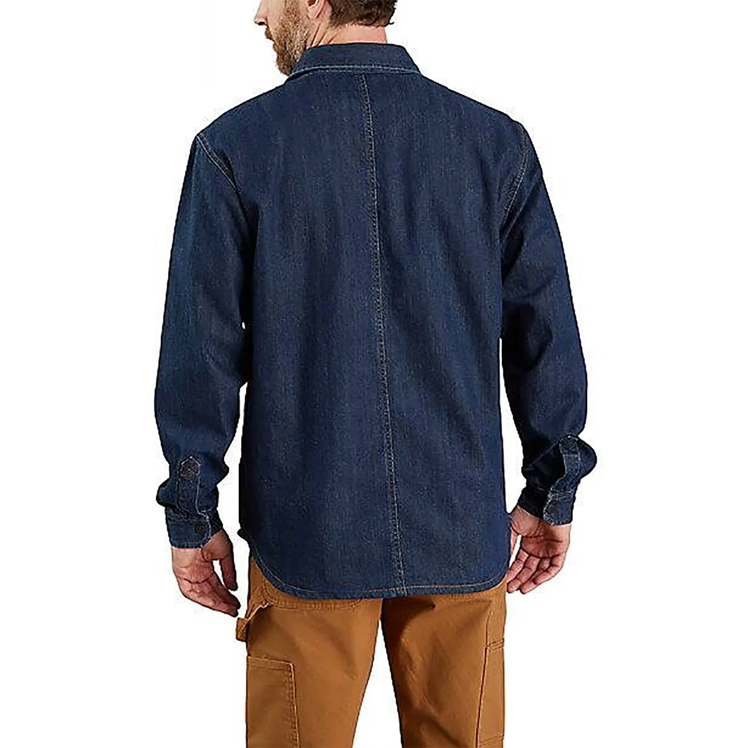 Men's Denim Fleece-Lined Snap-Front Shirt Jac 105605