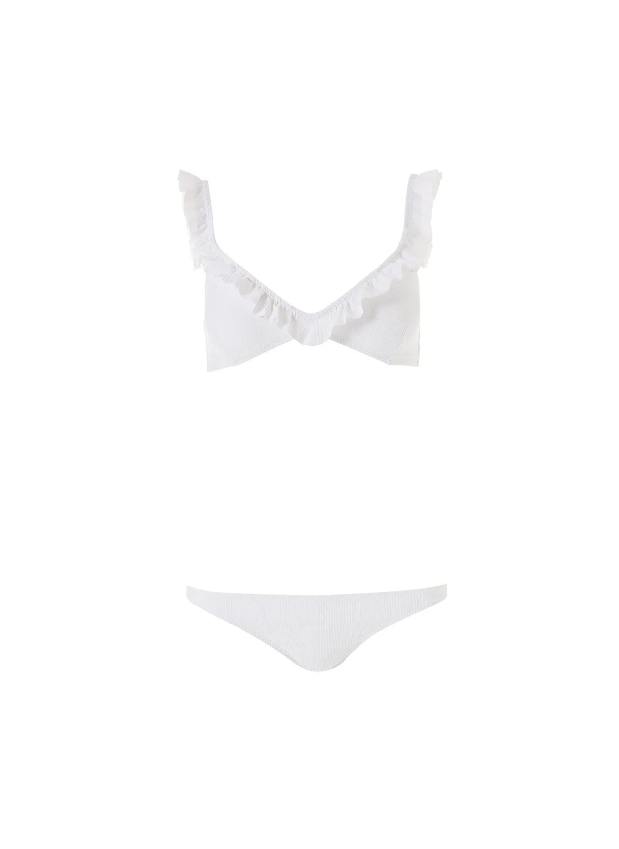 New York White Ribbed Bikini