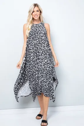 Pre-Order Leopard Tank Dress W/ Handkerchief Hem