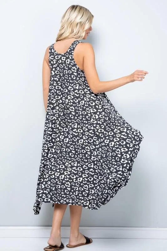 Pre-Order Leopard Tank Dress W/ Handkerchief Hem