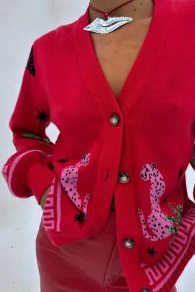 Red Solstice Knit Cardigan
