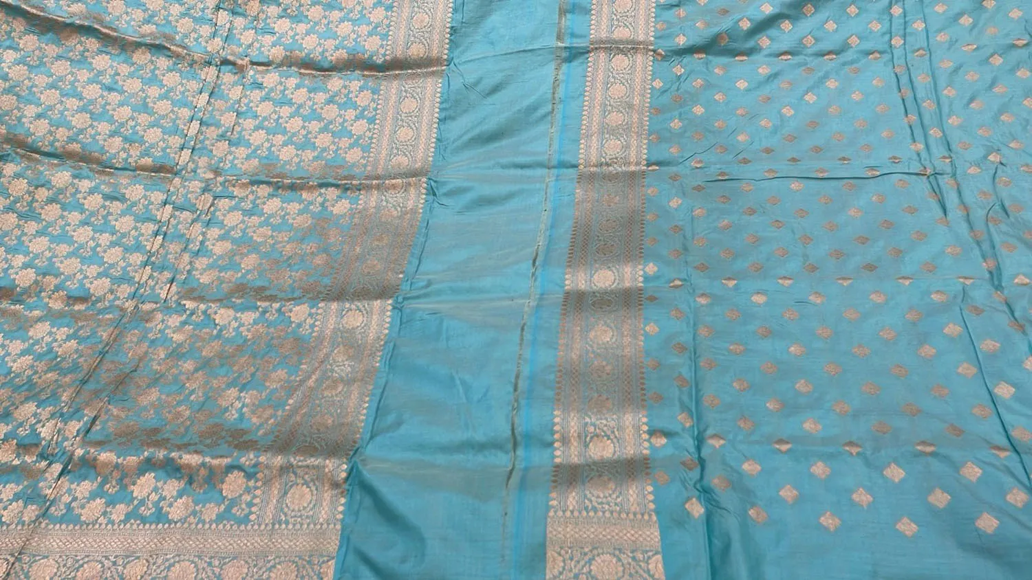 Royal Blue Banarasi Silk Suit - Handloom Pure Katan