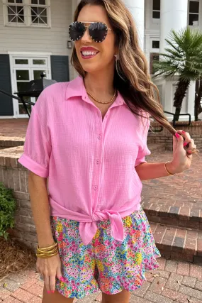 Sawyer Gauze Top, Pink
