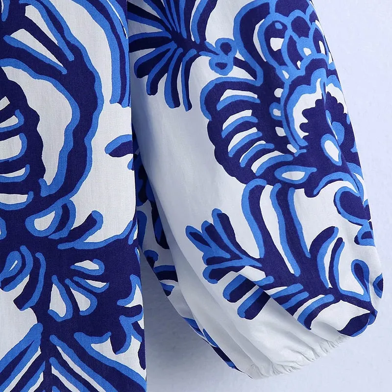 TOTEM PRINTED ASYMMETRIC BLOUSE