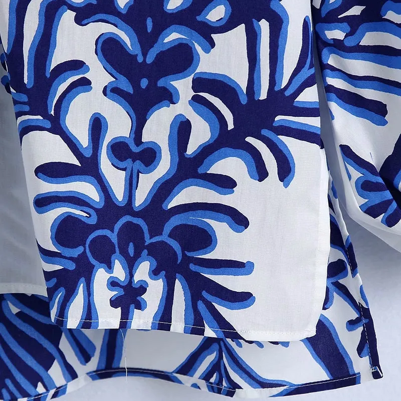 TOTEM PRINTED ASYMMETRIC BLOUSE