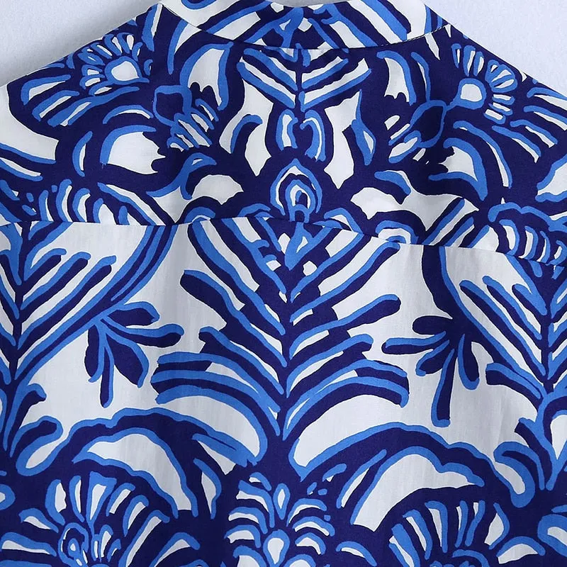 TOTEM PRINTED ASYMMETRIC BLOUSE
